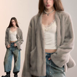 VIA PITTI 2601 渐变环保皮草毛绒外套