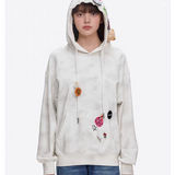 13DE MARZO | 2509 Badge Retro Hoodie White