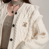 VIA PITTI 2412 毛毛重工加厚毛衣外套 米杏