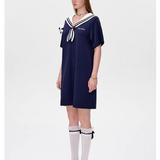 13DE MARZO | 2503 Sailor Collar Dress Blue