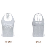13DE MARZO | 2503 Bear Lacy Halter Top Grey