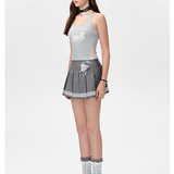 13DE MARZO | 2503 Bear Lacy Halter Top Grey