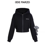 13DE MARZO | 2504 Doozoo Sports Zipped Hoodie Black