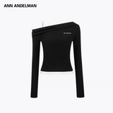 ANN ANDELMAN 2504 假两件露肩T恤 黑