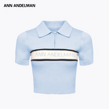 ANN ANDELMAN 2504 针织polo衫 蓝