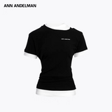 ANN ANDELMAN 2504 假两件拼接短袖 黑