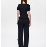 13DE MARZO | 2505 Bear Lacy Bowknot Top Black