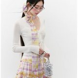 VIA PITTI 2505 蕾丝系带拼接开衫 白