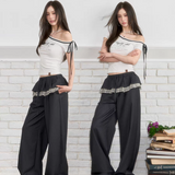 VIA PITTI 2505 系带斜肩字母印花短袖