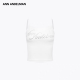 ANN ANDELMAN 2505 烫钻设计感短款背心 白