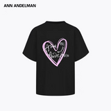 ANN ANDELMAN 2506 爱心涂鸦印花短袖 黑