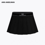 ANN ANDELMAN 2506 纯色A字松紧腰百褶裙 黑
