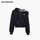 ANN ANDELMAN 2506 假两件露肩卫衣外套 黑