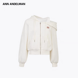 ANN ANDELMAN 2506 假两件露肩卫衣外套 白