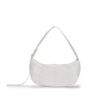 MATIN KIM 2607 HALF SHIRRING RIBBON ROUND BAG IN IVORY