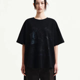 MATIN KIM 2606 GRAFFITI ARTWORK TOP IN BLACK