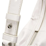 MATIN KIM 2607 HALF SHIRRING RIBBON ROUND BAG IN IVORY
