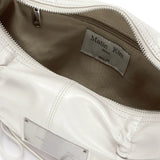 MATIN KIM 2607 HALF SHIRRING RIBBON ROUND BAG IN IVORY