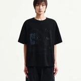 MATIN KIM 2606 GRAFFITI ARTWORK TOP IN BLACK