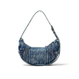 MATIN KIM 2607 MATIN WASHED DENIM MINI HOBO BAG IN BLUE