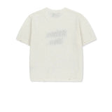 MATIN KIM 2607 HALF SLEEVE LOGO PULLOVER FOR WOMEN IN WHITE