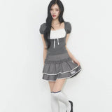 ILLIGO 2610 DOLLY PLEATED MINI SKIRT CHARCOAL