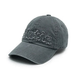 MATIN KIM 2606 ROUGH CUT APPLIQUE BALL CAP IN GREY