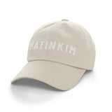 MATIN KIM 2606 APPLIQUE FELT LOGO BALL CAP IN LIGHT GREY