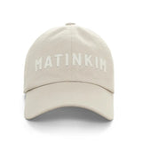 MATIN KIM 2606 APPLIQUE FELT LOGO BALL CAP IN LIGHT GREY