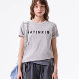 MATIN KIM 2607 APPLIQUE FELT LOGO TOP IN GREY