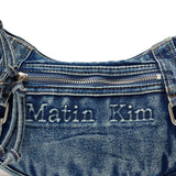 MATIN KIM 2607 MATIN WASHED DENIM MINI HOBO BAG IN BLUE