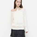 ILLIGO 2610 SHEER STRAP LONG SLEEVE WHITE