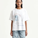 MATIN KIM 2606 GRAFFITI ARTWORK TOP IN WHITE