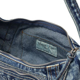 MATIN KIM 2607 MATIN WASHED DENIM MINI HOBO BAG IN BLUE