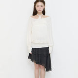 ILLIGO 2610 SHEER STRAP LONG SLEEVE WHITE