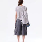 MATIN KIM 2607 APPLIQUE FELT LOGO TOP IN GREY