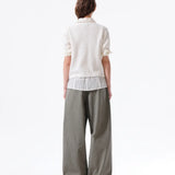MATIN KIM 2607 HALF SLEEVE LOGO PULLOVER FOR WOMEN IN WHITE