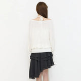 ILLIGO 2610 SHEER STRAP LONG SLEEVE WHITE