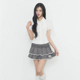 ILLIGO 2610 DOLLY PLEATED MINI SKIRT CHARCOAL
