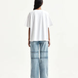 MATIN KIM 2606 GRAFFITI ARTWORK TOP IN WHITE