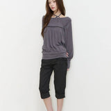 ILLIGO 2610 SHEER STRAP LONG SLEEVE CHARCOAL