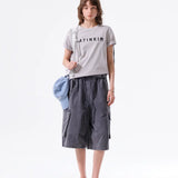 MATIN KIM 2607 APPLIQUE FELT LOGO TOP IN GREY