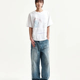 MATIN KIM 2606 GRAFFITI ARTWORK TOP IN WHITE