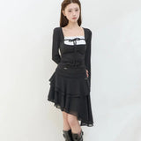 ILLIGO 2610 ROSY SQUARE-NECK TOP BLACK