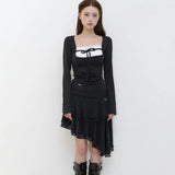 ILLIGO 2610 ROSY SQUARE-NECK TOP BLACK