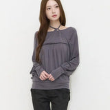 ILLIGO 2610 SHEER STRAP LONG SLEEVE CHARCOAL