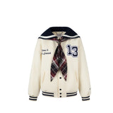 13DE MARZO | SS2308 Sailor Collar Padded Coat Beige