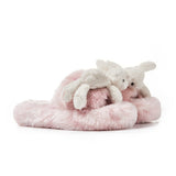 13DE MARZO | SS2308 Logo Furry Plush Slipper Pink