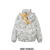 13DE MARZO | SS2310 Bear Laser Sketch Down Jacket Lucent White