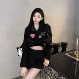 13DE MARZO | SS2309 Kuromi Bear Short Suit Black